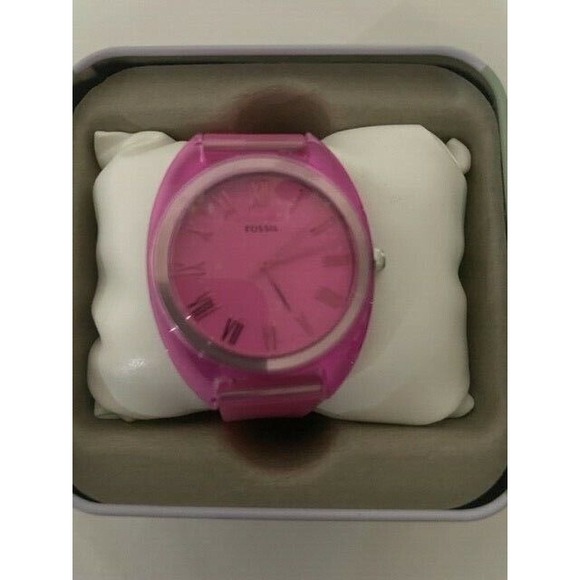 FOSSIL PINK JELLY WOMEN WATCH - Picture 1 of 3